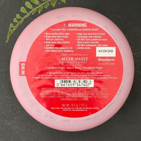 BBW 4ever Sweet Bath & Body Works x Sweethearts 3 Wick Candle - Picture 10 of 10